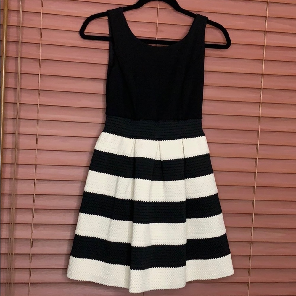 Black Dress with White Stripes